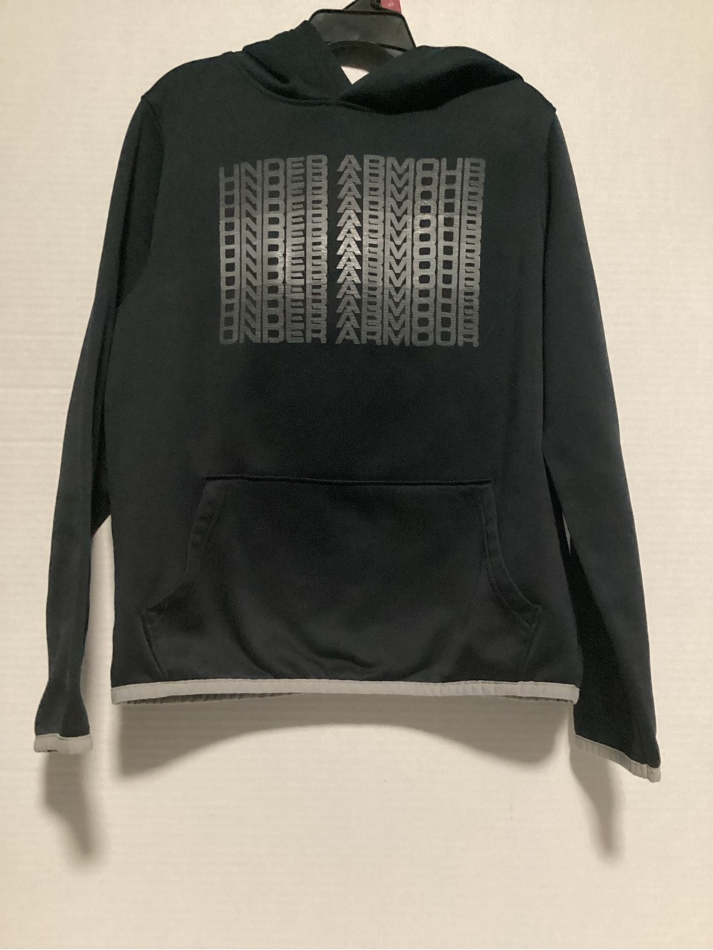 Under Armour kids YSM Black Crewneck Hoodie with Reflective Logo